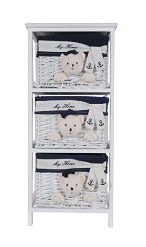 Anne Home Portable 3 Drawers Children Storage, One Size, Multicolor