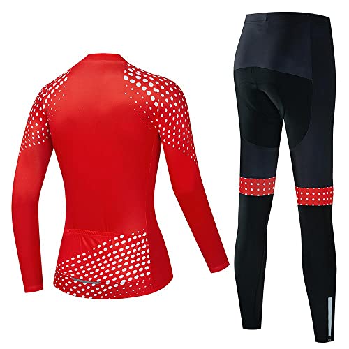 Conjunto de roupas femininas de ciclismo manga longa camisa de ciclismo camisa de ciclismo calças de