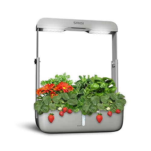 Sansi Hydroponics Growing System Indoor Garden With Led Grow Light Plants Germination Kit Herb Garden With Pump System,Portable Design, Height Adjustable (No Seed),4L Water Tank,Automatic Time Setting #TOP24