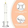 Portacandele a bastoncino, portacandele in vetro, portacandele in vetro, per decorazione da tavolo, portacandele in vetro per battesimi, piccole per matrimoni, feste e decorazioni natalizie #1