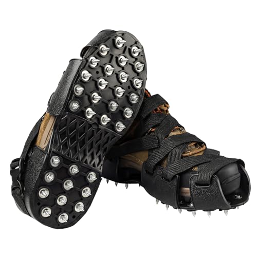 Epoxy Floor Spiked Shoes, 99% Pre-Installed Gunite Flooring Coating Spiked Shoes with 0.47' Short Spikes for Resinous Coatings, Garage Epoxy Floor, Overlays, Cover Installation, Ice Crampons