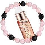 Anxiety Bracelet – Rose Quartz - Lava Rock Bracelet- Quartz Beaded Bracelet and Lavender Essential O