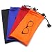 (4 PCS) Drawstring Microfiber Soft Eyeglasses Storage Pouch With Bead Lock (BLACK/BLUE/ORANGE/RED)