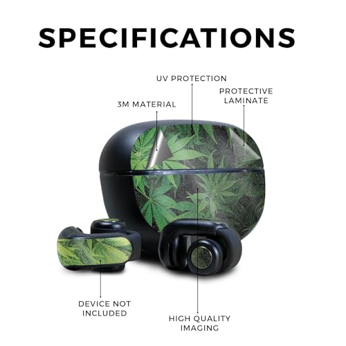Image of Glossy Glitter Skin Compatible with Bose Ultra Open Earbuds - Weed - Premium 3M Vinyl Protective Wrap Decal Cover - Easy to Apply | Crafted in The USA by MightySkins