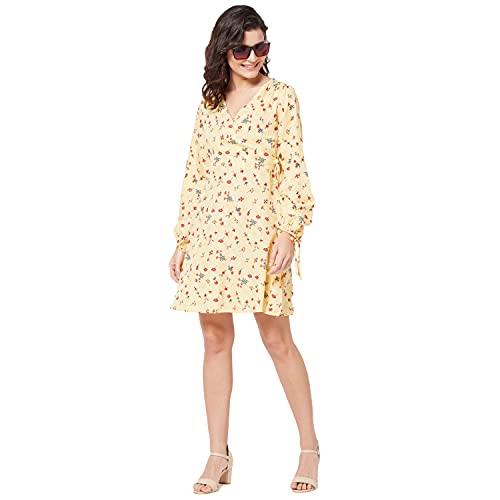 Image of R&B Women Polyester Wrap Knee-Length Dress