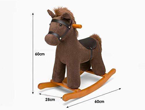 ZHANGYUEFEIFZ Schaukelpferd Plüsch Schaukeltier Pferd Rocking Horse Kinder Musikstuhl Baby Trojanspielzeug Geschenk… – Bild 3