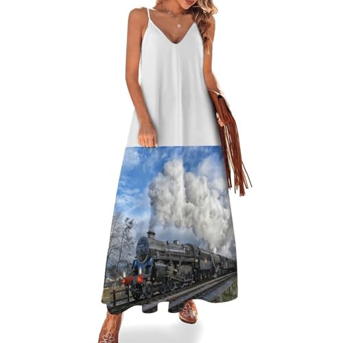 Robe d'été longue col en V pour rester fraîche et élégante à la plage