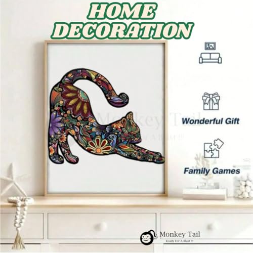 Image of MONKEYTAIL Whimsy Wooden Jigsaw Puzzle for Adults & Kids - Laser-Cut Pieces, 3D Puzzle Box as Birthday Gift for Boys & Girls - Brain Teaser, Home Decor & Family Game (FLCT, Size: Medium)