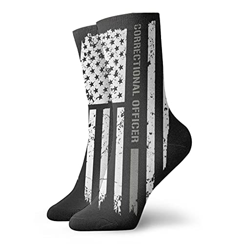 Correctional Officer Flag Performance Running Socks Comfort Sox Light Bobbysocks Sox