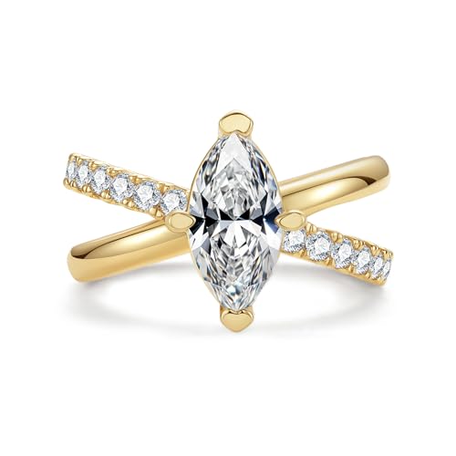 2CT/3CT Cubic Zirconia Engagement Ring Round Cut/Oval Cut/Emerald Cut 5A Grade CZ Wedding Ring D Color Lab Grown Diamond Promise Anniversary Ring for Women