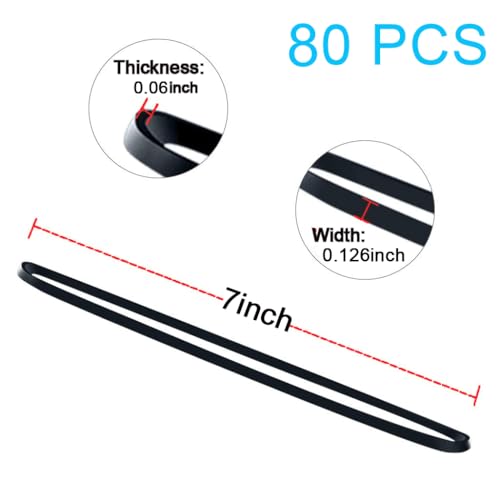 AMUU Rubber Bands Fits 8-33 Gallon Trash Cans Black Large 120 Pack Size #117B (7\" x 1/8\") for Trash Cans Big Large Strong Elastic Bands for Office Supplies File Folders Litter Box