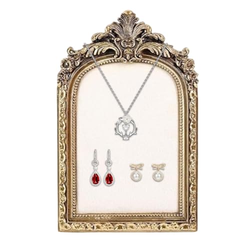 Plateau à bijoux vintage, plateau à bijoux antiques | Support à bijoux en résine avec support en velours de style baroque,Organisateur de colliers faits à...