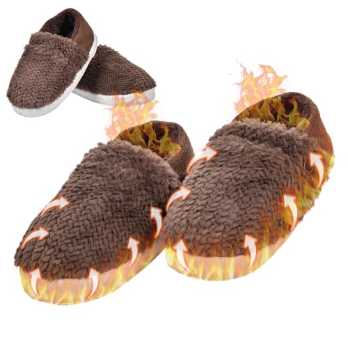 Zapatillas calefactoras,Zapatillas eléctricas eléctricas de invierno - Lavables para hombres y mujeres, hombres ancianos