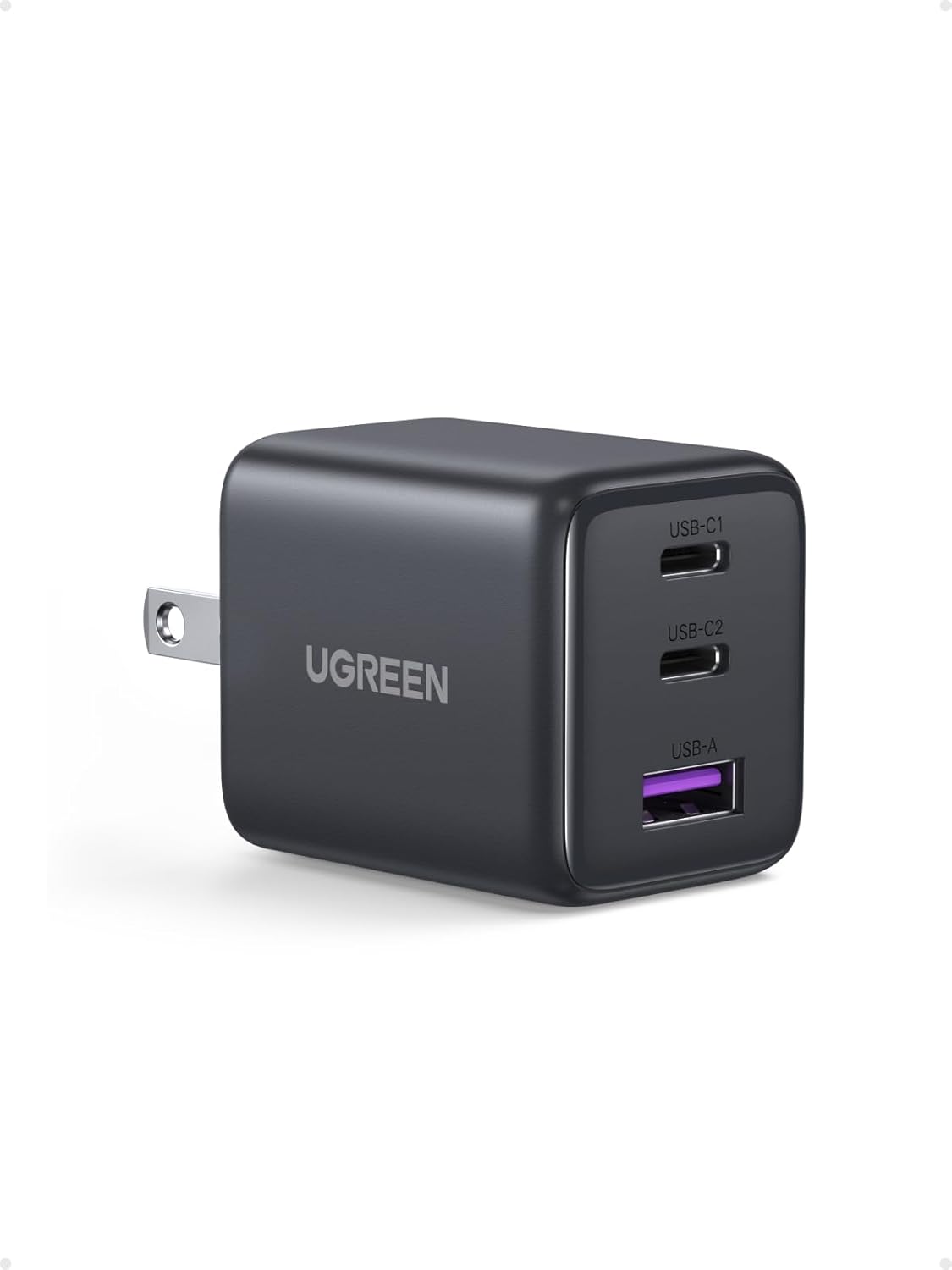 UGREEN 3-Port 30W USB C Charger. GaN II Compact iPhone Charger Fast Charging. Type C Power Adapter for iPhone 17/16/15 Series. Galaxy S26/S25/24. iPad. MacBook Neo/Air. Matt Black