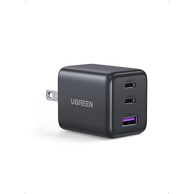 UGREEN 3-Port 30W USB C Charger, GaN II Compact iPhone Charger Fast Charging, Type C Power Adapter for iPhone 17/16/15 Series, Galaxy S26/S25/24, iPad, MacBook Neo/Air, Matt Black
