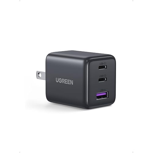 UGREEN 3-Port 30W USB C Charger, GaN II Compact iPhone Charger Fast Charging, Type C Power Adapter for iPhone 17/16/15 Series, Galaxy S26/S25/24, iPad, MacBook Neo/Air, Matt Black