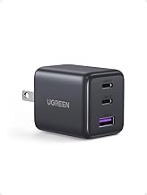 UGREEN 3-Port 30W USB C Charger, GaN II Compact iPhone Charger Fast Charging, Type C Power Adapter for iPhone 17/16/15 Series, Galaxy S26/S25/24, iPad, MacBook Neo/Air, Matt Black