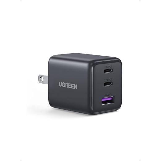 UGREEN 3-Port 30W USB C Charger Block, GaN II Type C Fast Charging, Black | 2 USB-C & 1 USB-A, Compact Size, Multiple Protection, for iPhone 17/16/15, Galaxy S26/S25, iPad, MacBook Neo/Air