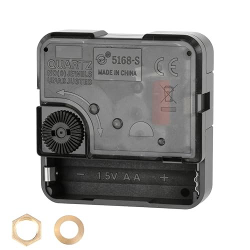 Quartz Clock Movement Replacement DIY Clock Mechanisms Battery Powered Silent Quartz Mechanism Kit for Wall Clocks Motor Replacement Repair Part Accessory for Home Office 5.6cm*5.6cm*1.6cm Black