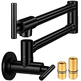 Pot Filler Faucet Wall Mount, 26 Inch Solid Brass Pot Filler, 4 GPM Kitchen Folding Faucet with Doub