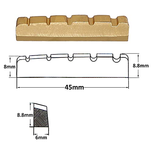 Brass Nut 5 String Slotted Electric Bass Guitar Nut 45Mm X 6Mm #TOP2