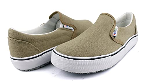 Laforst Womens Nextgen Sunbrella Upper Nonslip Waitress Server Slip On Fashion Flat Beige 7.5