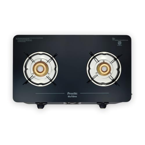 Image of Preethi Alya 2 Burner Glass Top Gas Stove, 5-Year Glass & Burner Warranty