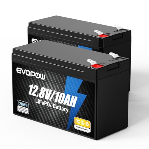 2 Pack 12V 10Ah LiFePO4 Battery 5000+ Cycles Lithium 12V 10Ah Battery Built-in BMS 12V Lithium Battery Ideal for Fish Finder Power Wheels Solar Camping UPS Ride-on Toy
