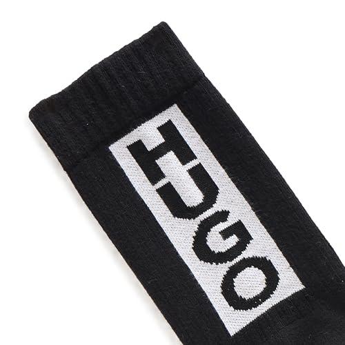 HUGO Men's 3 Pack Back Logo Combed Cotton Socks4