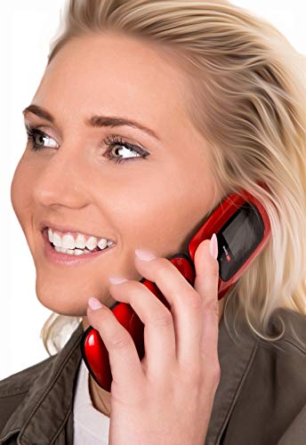 TTfone Lunar - Röd Fällbar Mobiltelefon med Stora Knappar