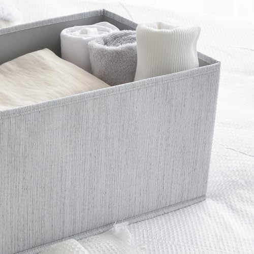 SUPTIN Storage Baskets for Shelves 2 Pack, Fabric Storage Bins with Rope Handles, Collapsible Closet Organizer Bins for Clothes, Grey, 14.7 x 10.24 x 8.27 Inches by SUPTINWEAR - Used condition - Image 5