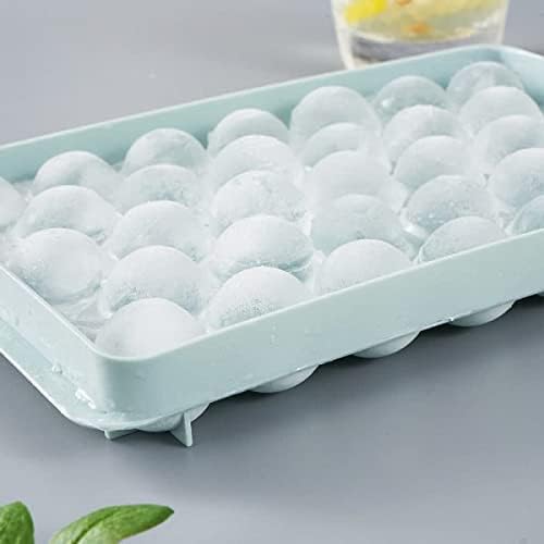Image of KEMETHY 2-pc Plastic Reusable Flexible Ice Cube Trays, 33 Cavity Mini Round Ice Tray Molds for Whiskey & Cocktails, Keep Drinks Chilled Multicolor (2-33 Ice Plastic Tray)
