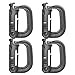 ITW - 4 Pack - BLACK - D-Ring Grimloc Locking for Molle Webbing. USA Made