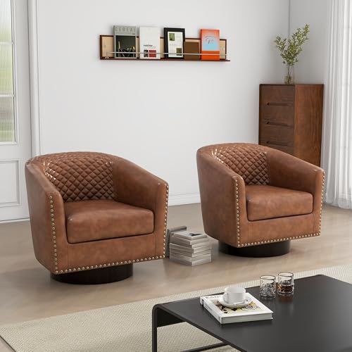 Swivel Barrel Accent Chairs (Set of 2)