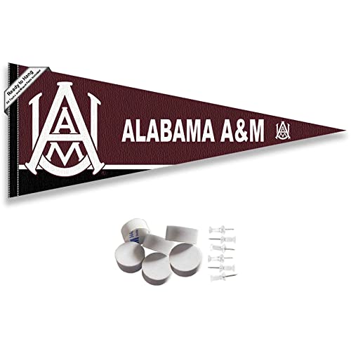 College Flags & Banners Co. Alabama A&M Bulldogs Pennant Flag and Wall Tack Mount Pads