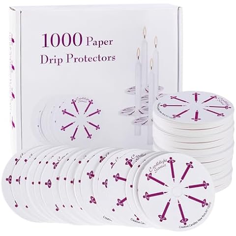 1000 Paper Candle Holder Drip Protector, for Memorial Service Shabbat Devotional Church Vigil Candle, 3 Inch, White Cover
