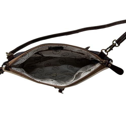 Myra Bag Purses for Women - Sun Serape Cowhide Purse and Tribal-Inspired Upcycled Woven Rug in Hues of Rust, Orange, Blues, and Ivory, Western Purses for Women4