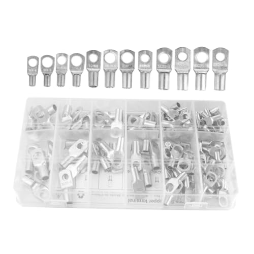 Terminales de cobre rojo SOLUSTRE kit de 125 piezas Sc6-6 a Sc25-8 para cuadros eléctricos