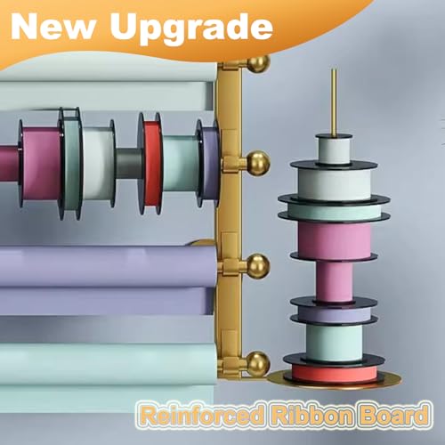 Image of Wrapping Paper Wall Rack, 12-Layer Wrap Organizer Storage, Wall Mount Ribbon Dispenser Holder Wrapping Station Display Racks for Craft Room Flower Shop (Golden)