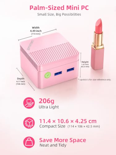 GMKtec G5S Mini PC Intel N5095 8GB LPDDR4 128GB SSD Desktop Computer Pink - image 9