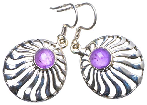 Boucle d'oreille améthyste argent 925 fait main anti-allergie unique