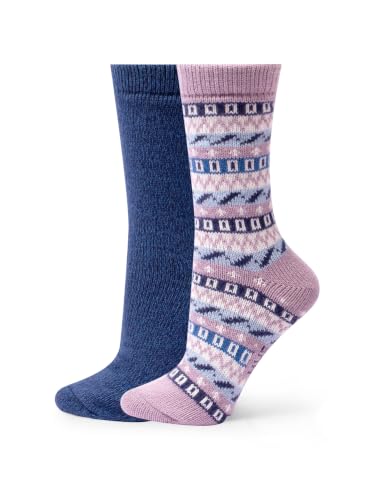 Image of HUE womens Crew Length Boot Socks, 2 Pair Pack