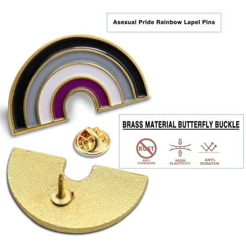 Image of 2 /12 /100Pcs Enamel Asexual Pride Rainbow Lapel Pins Bulk-Supports LGBT Progress Gay Brooch Badge for Men Women Clothes Bags Hats