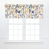 C&F Home Watercolor Natural Flowers & Leaves 100% Cotton Single Window Treatment Curtain Valance 16' x 72' All Seasons Versatile Spring Farmhouse Bedroom Kitchen Living Room Premium Machine Wash Decor