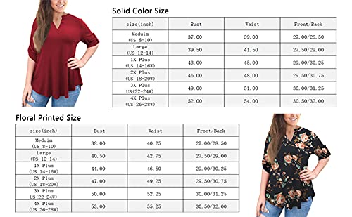 A.jesdani Womens Plus Size Tops 3/4 Sleeve Tops For Womens V Neck Leopard Print Blouses Tunics M #TOP3