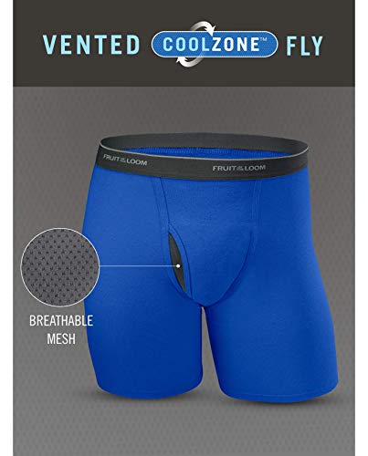 Fruit of the Loom Mens Coolzone Boxer Briefs Extended Sizes 4 Pack, 2XL Black/Grey4