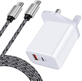 USB C Plug for Samsung Galaxy A13/A12/A14/A22/A23/A33/A52s/A53/M13/M23/M53/Z Flip 4, 20W Dual Port USB C Fast Charger Plug Type C Power Adapter PD&QC3.0 Wall Plug with Cable for Samsung, Google Pixel