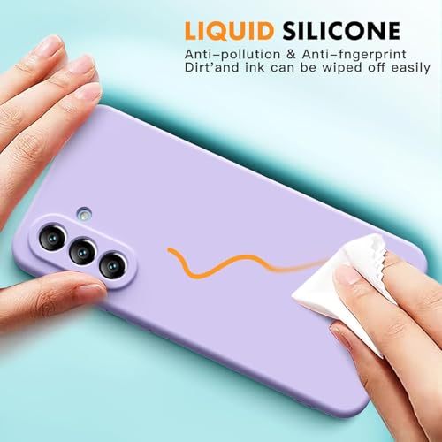 Image of DIZORO Microfiber Candy Case for Samsung A26 5G Smooth Touch Cushion Liquid Soft Silicone Gel Rubber Phone Cases Non-Slip Full Body Protective Shockproof Back Cover (Purple)