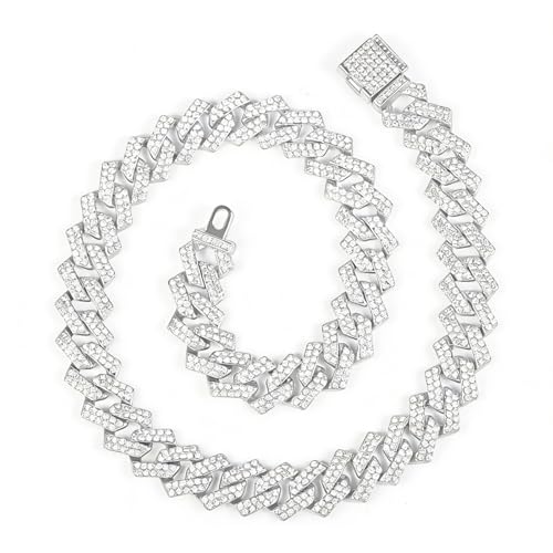 Tuefuzy Cuban Link Chain Mens Iced Out Miami Cuban...