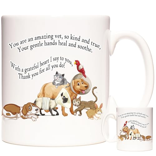 Tasse cadeau vétérinaire. Cadeau de remerciement pour un vétérinaire incroyable. Tasse en céramique de 11 floz, passe au lave-vaisselle et au micro-ondes. Tasse à café pour vétérinaire